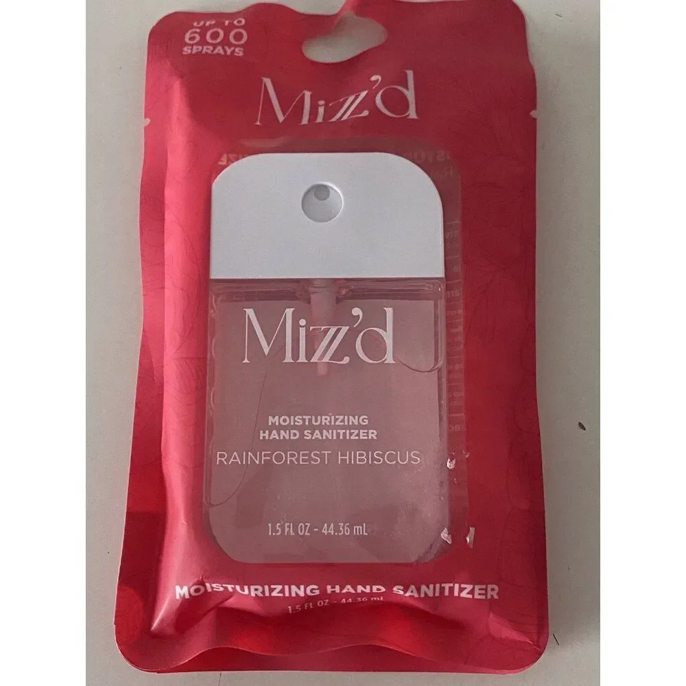 Mizzz’d Scented Hand Sanitizer Spray 1.5 Fl Oz‎ Rainforest Hibiscus Moisturizing